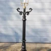 Sale Pamono Cast Iron Lamp Post with Round Copper Lantern