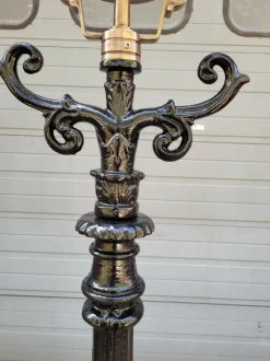 Pamono Cast Iron Lamp with Round Cast Iron Lantern><noscript><img width=