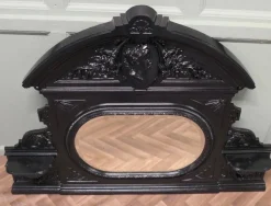 Pamono Cast Iron Overmantel Mirror, 19th Century><noscript><img width=