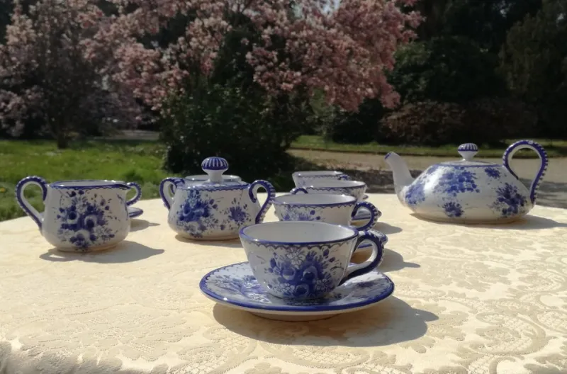 Pamono Castelli Artistic Ceramic Service, Set of 17> Coffee & Tea Service