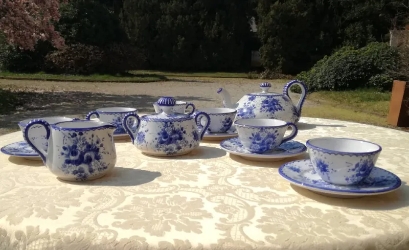 Pamono Castelli Artistic Ceramic Service, Set of 17> Coffee & Tea Service