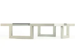 Best Pamono Castile Coffee Table in Sandstone with Inset Glass by Joaquín Moll for Meddel