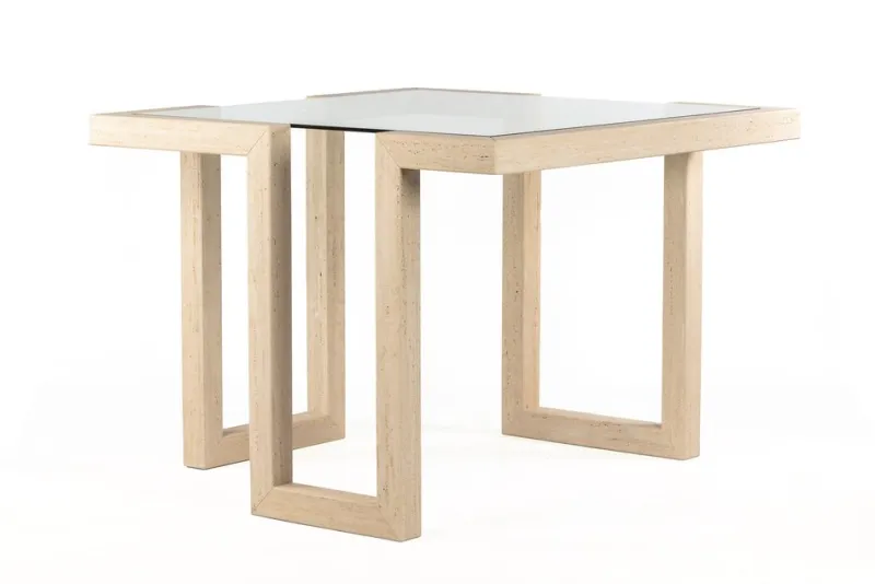 Discount Pamono Castile Dining Table in Roman Travertine and Marble by Joaquín Moll
