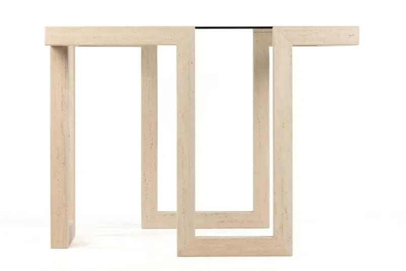 Discount Pamono Castile Dining Table in Roman Travertine and Marble by Joaquín Moll
