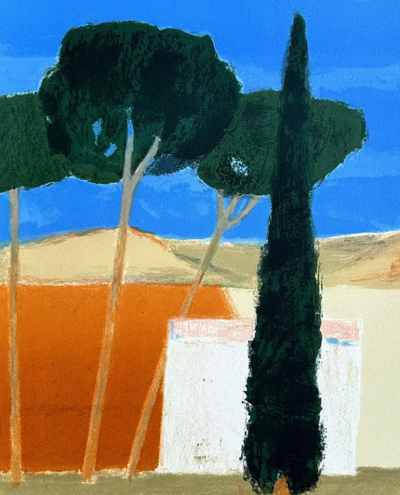 Outlet Pamono Cathelin, Landscape of Provence, Original Lithograph