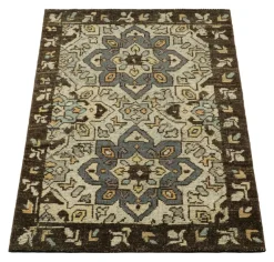 Outlet Pamono Caucasian Style Rug in Blue with Geometric Medallions from R&K Principal Jahanshah Nazmiyal