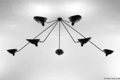 Pamono Ceiling Lamp with 6 Rotating Arms by Serge Mouille> Ceiling Lights