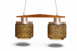 Online Pamono Ceiling Lamp with Amber Glass Shades, 1960s