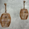 Sale Pamono Ceiling Lamps in Wicker, 1950s, Set of 2