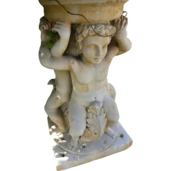 Clearance Pamono Centerpiece Fountain with an Octagonal Basin in Rosso Verona Marble