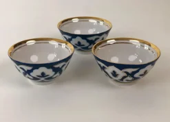 Sale Pamono Central Asian Hand-Painted Porcelain Tea Set in Cobalt Blue & Gold, 1960s, Set of 8