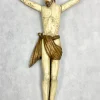 Sale Pamono Central European Artist, Large Polychrome Carved Corpus Christi Crucifix, 15th Century, Linden Wood