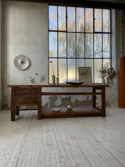 New Pamono Central Island Workbench in Oak, 1950s