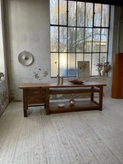 New Pamono Central Island Workbench in Oak, 1950s
