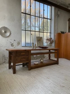 New Pamono Central Island Workbench in Oak, 1950s