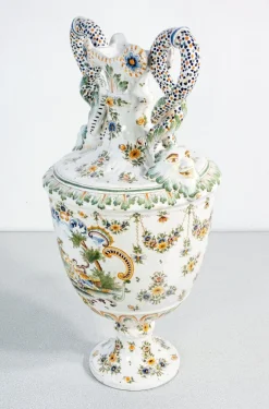 Hot Pamono Ceramic Amphora Vase from Moustiers, France