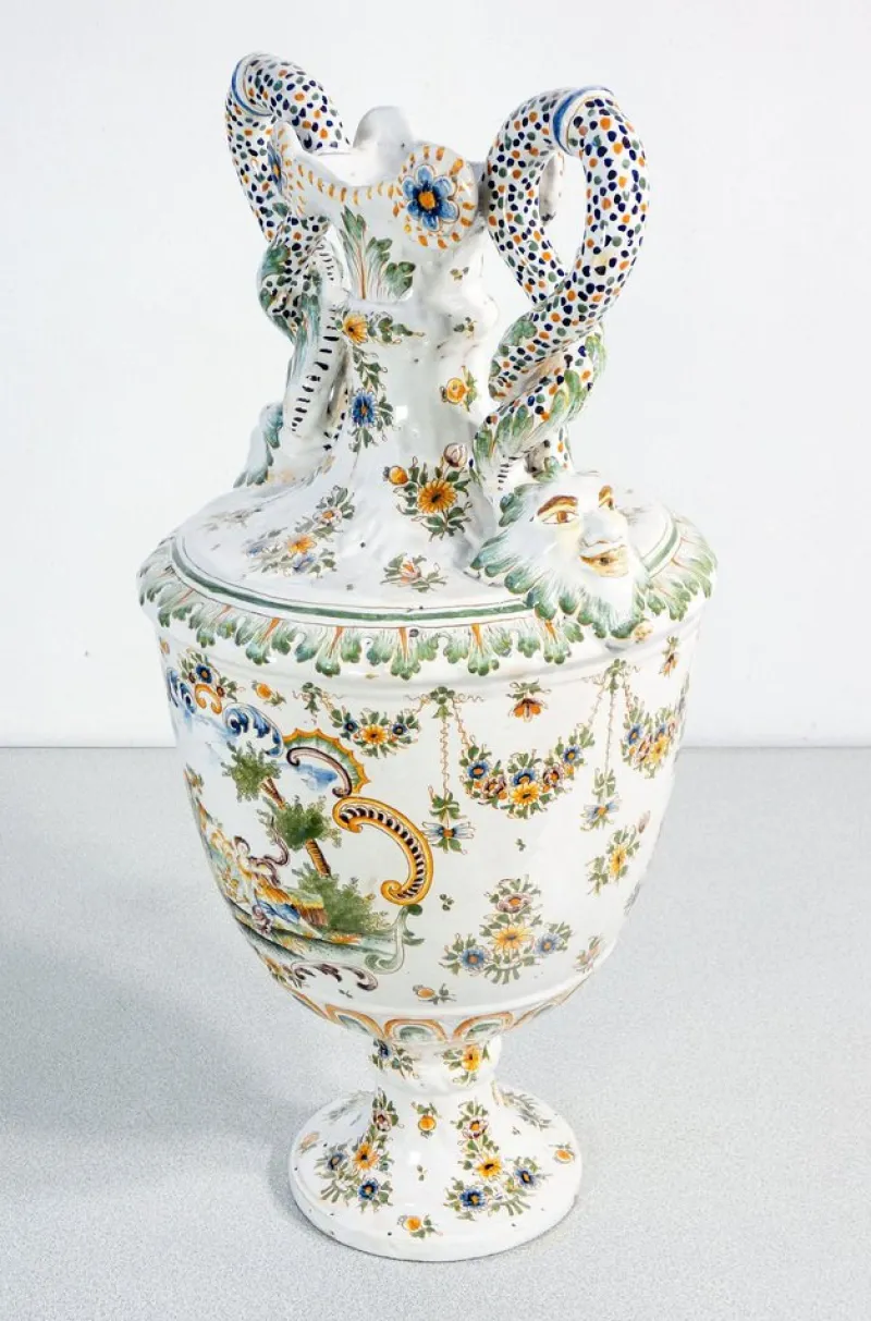 Hot Pamono Ceramic Amphora Vase from Moustiers, France