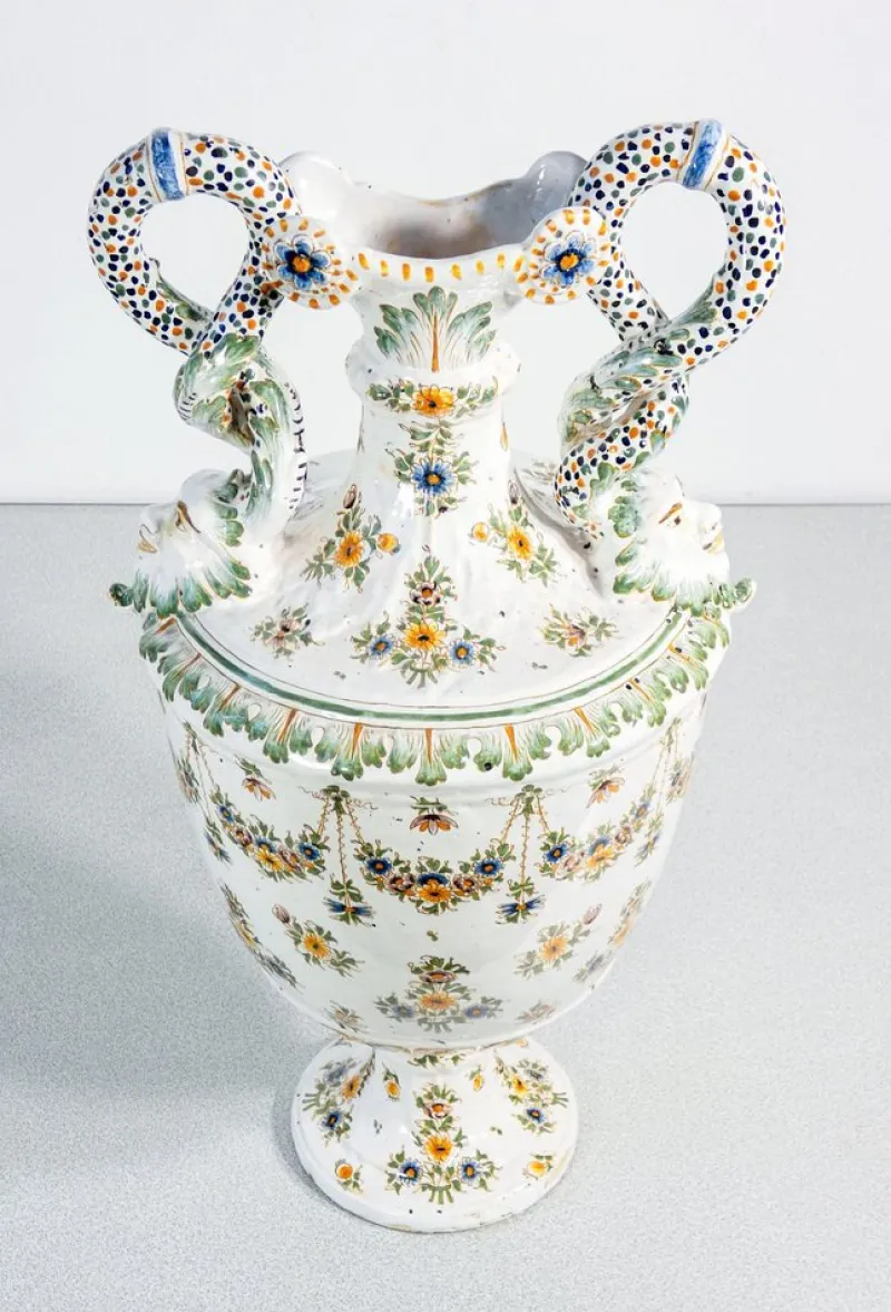 Hot Pamono Ceramic Amphora Vase from Moustiers, France