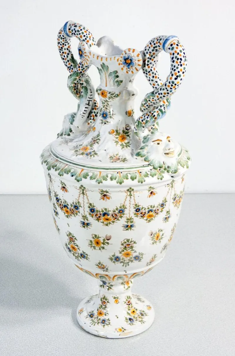 Hot Pamono Ceramic Amphora Vase from Moustiers, France