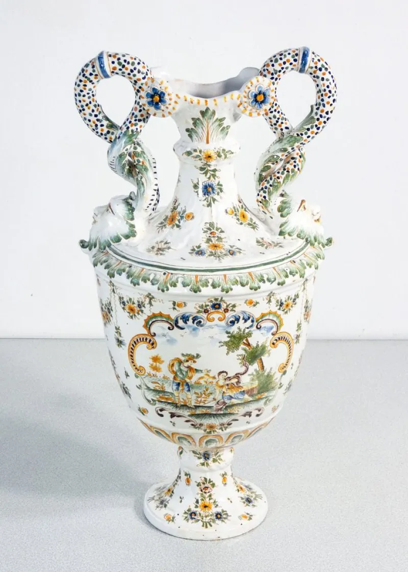 Hot Pamono Ceramic Amphora Vase from Moustiers, France