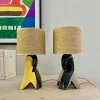 Pamono Ceramic Bedside Lamps, 1950, Set of 2> Table Lamps