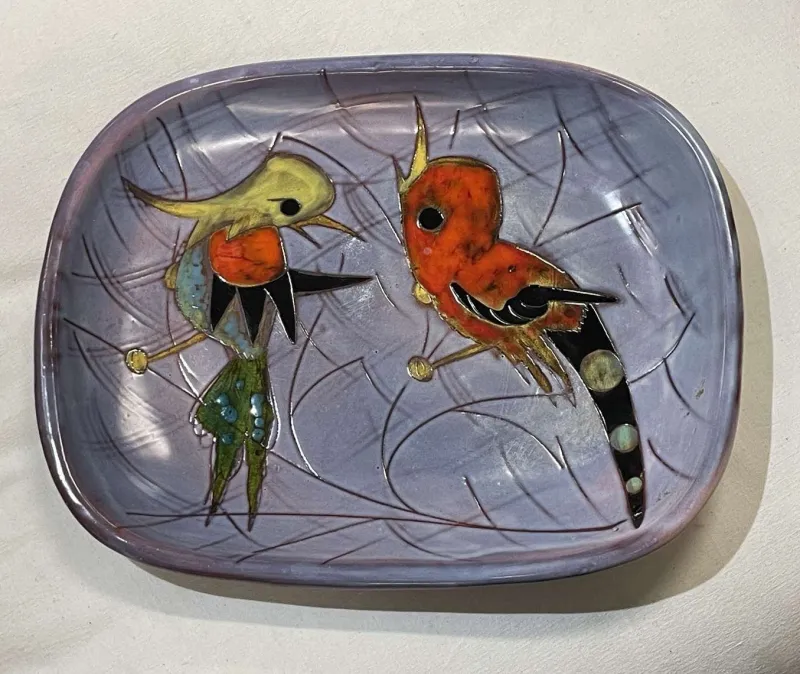 Pamono Ceramic Bird Dish from Vence, 1960s> Serving Dishes
