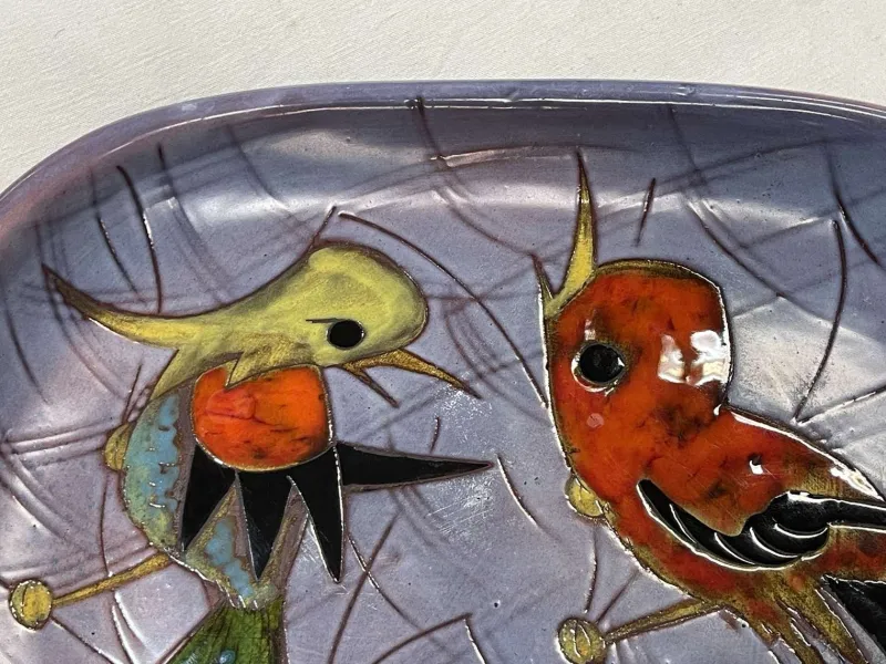 Pamono Ceramic Bird Dish from Vence, 1960s> Serving Dishes