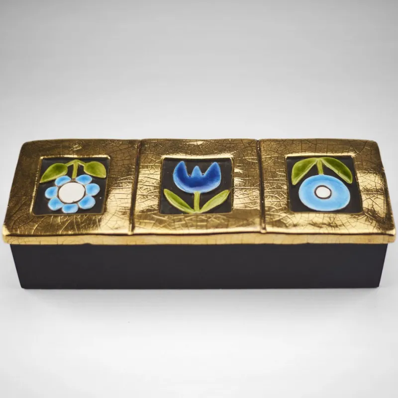 Pamono Ceramic Box from Mithé Espelt, 1960s> Trunks Crates & Baskets