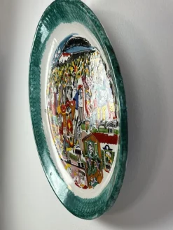Pamono Ceramic Dish by De Simone, Italy, 1960s><noscript><img width=