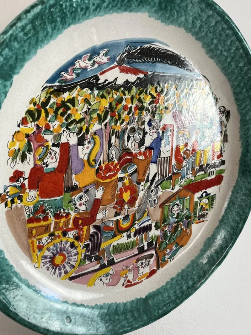 Pamono Ceramic Dish by De Simone, Italy, 1960s> Serving Dishes