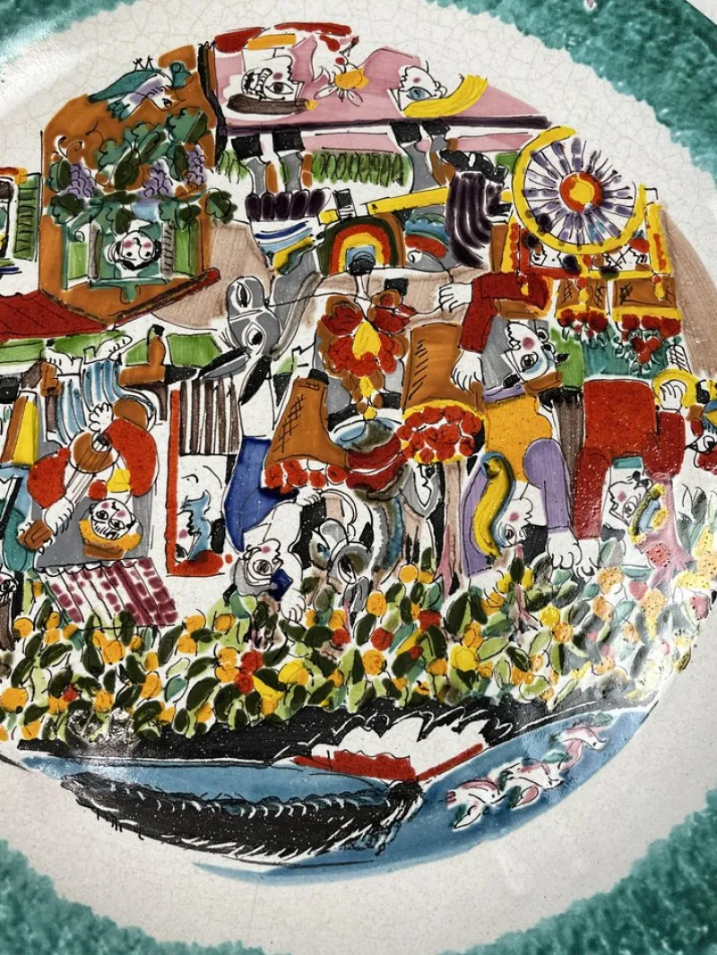 Pamono Ceramic Dish by De Simone, Italy, 1960s> Serving Dishes