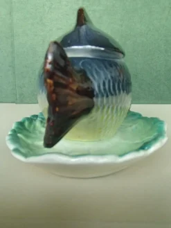 Pamono Ceramic Fish Serving Set, 1960s, Set of 9><noscript><img width=