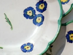 New Pamono Ceramic Flower Plates from CAS Vietri, Italy, 1960s, Set of 5