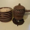 Outlet Pamono Ceramic Fondue Set by Jean Austruy for Vallauris, Set of 10