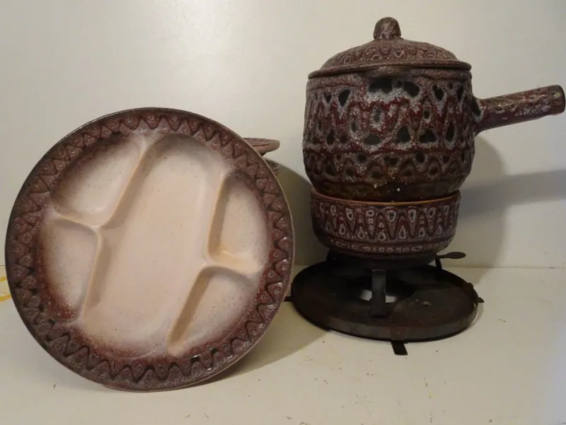 Outlet Pamono Ceramic Fondue Set by Jean Austruy for Vallauris, Set of 10
