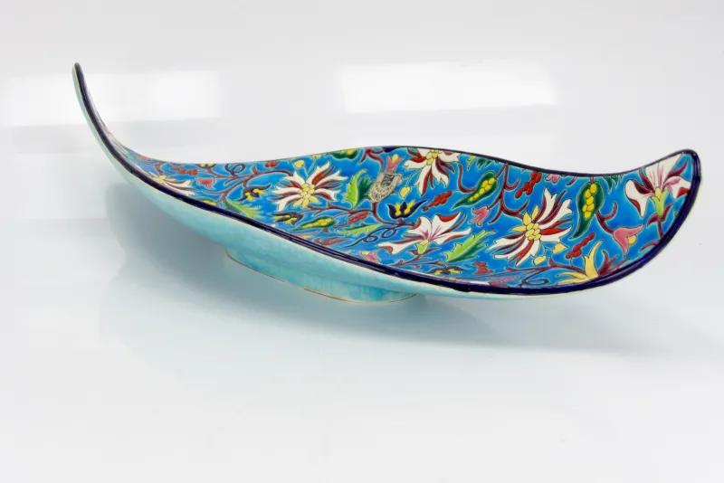 Pamono Ceramic Fruit Platter from Faïenceries et Emaux de Longwy, 1950s> Serving Dishes