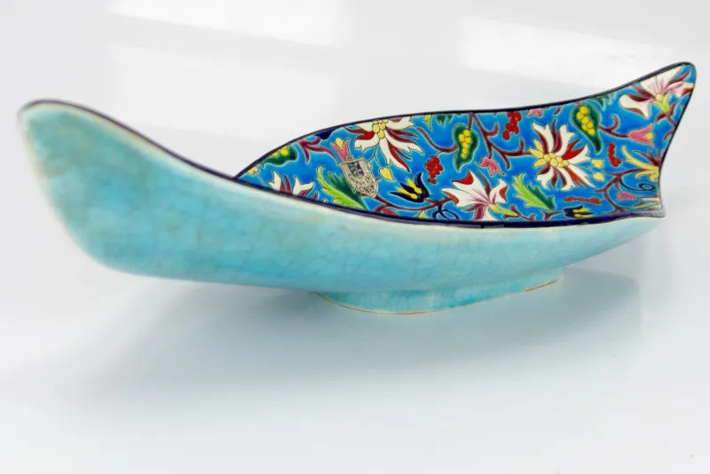 Pamono Ceramic Fruit Platter from Faïenceries et Emaux de Longwy, 1950s> Serving Dishes
