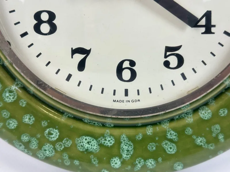 Pamono Ceramic Kitchen Wall Clock from Weimar, 1960s> Clocks