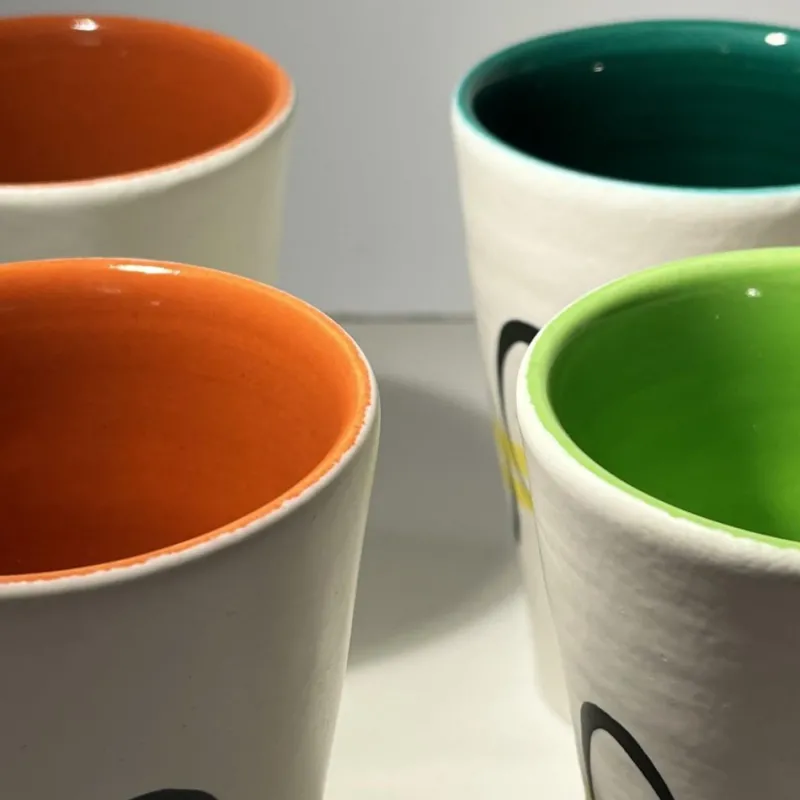 Outlet Pamono Ceramic Pitcher and Cups by André Baud for Vallauris, 1960s, Set of 7