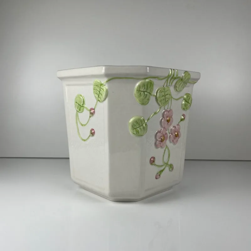 Pamono Ceramic Planter with Relief, Martan, Portugal, 1960s-1980s> Planters And Jardiniere