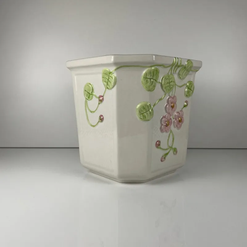 Pamono Ceramic Planter with Relief, Martan, Portugal, 1960s-1980s> Planters And Jardiniere