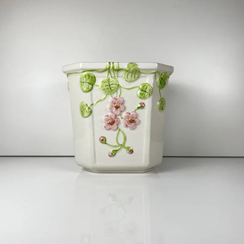 Pamono Ceramic Planter with Relief, Martan, Portugal, 1960s-1980s> Planters And Jardiniere