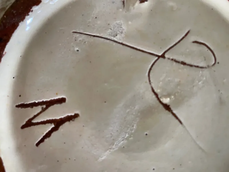 Clearance Pamono Ceramic Plate in the Style of Puigdemont