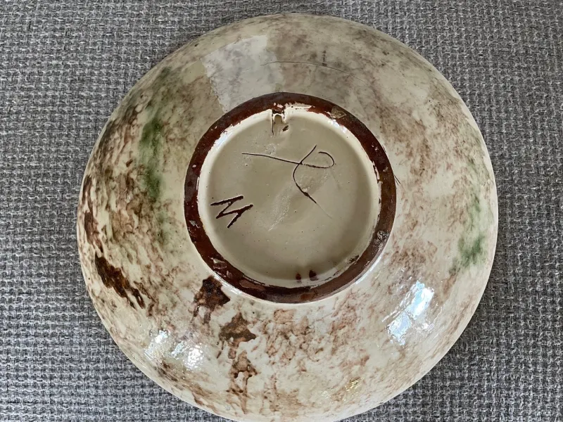 Clearance Pamono Ceramic Plate in the Style of Puigdemont