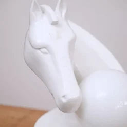 Pamono Ceramic Table Lamp with Horse Head><noscript><img width=