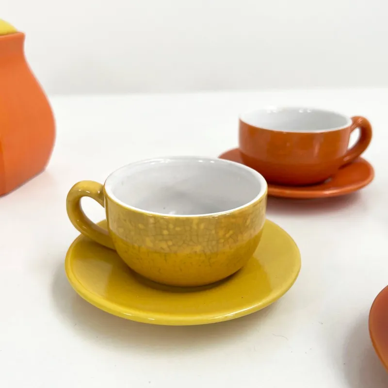 Pamono Ceramic Tea Set Service from Naj Oleari, 1980s, Set of 10> Coffee & Tea Service