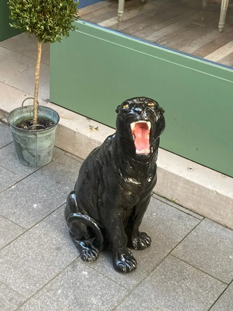 Online Pamono Ceramic Terracotta Black Panther, 1950s