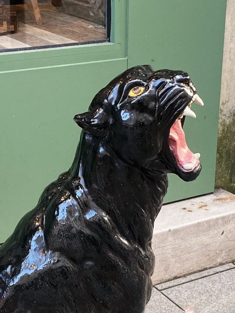 Online Pamono Ceramic Terracotta Black Panther, 1950s