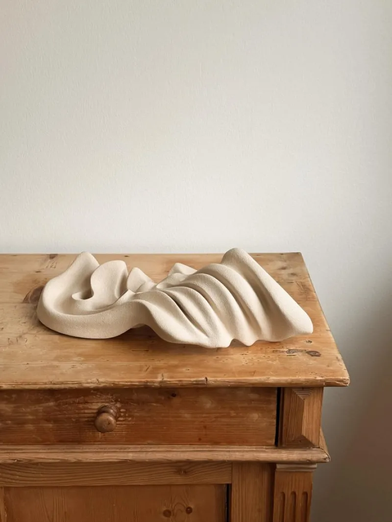 Pamono Ceramic Tides of Serenity Sculpture in Stoneware Clay by Aleksandra Krasnopolska> Sculpture