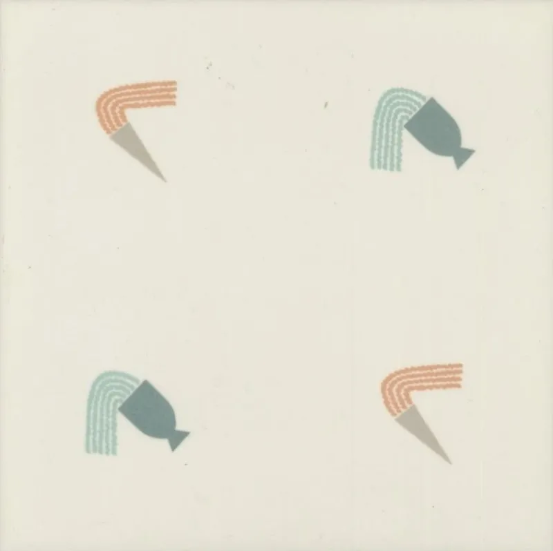 Pamono Ceramic Tile Water and Fire Design by Gio Ponti for Gabbianelli, 1989> Architectural Elements